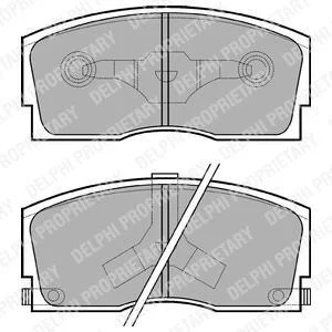 Комплект гальмівних колодок передн, DAIHATSU APPLAUSE I, APPLAUSE II, CHARADE II, CHARADE III, CHARADE IV 1.0-1.6 10.83-09.00 Delphi LP626