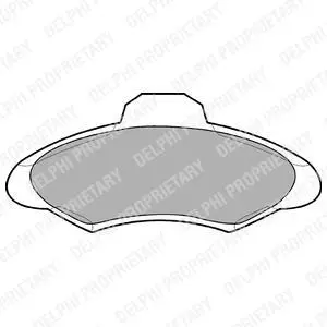 Комплект гальмівних колодок передн, FORD ESCORT CLASSIC, ESCORT V, ESCORT V EXPRESS, ESCORT VI, ORION III 1.3-2.0 07.90-06.01 Delphi LP673 (фото 1)