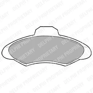 Комплект гальмівних колодок передн, FORD ESCORT CLASSIC, ESCORT V, ESCORT V EXPRESS, ESCORT VI, ORION III 1.3-2.0 07.90-06.01 Delphi LP673