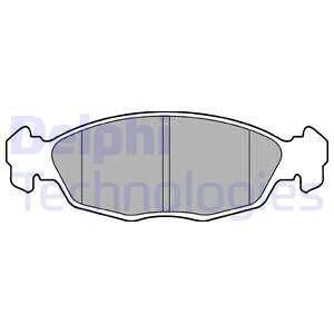 Комплект гальмівних колодок передн, CHEVROLET CORSA, LANOS, TIGRA DAEWOO CIELO, LANOS, LEMANS, NEXIA JAGUAR XJ OPEL ASTRA F, ASTRA F CLASSIC, ASTRA F/KOMBI, COMBO/MINIVAN 1.0-4.0 09.82- Delphi LP702