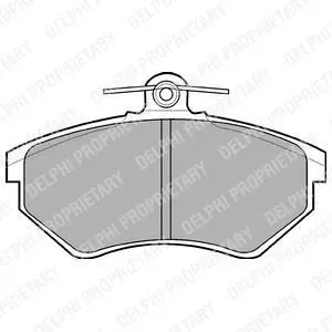 Комплект гальмівних колодок передн, AUDI 80 B4, A4 B5 SEAT AROSA, CORDOBA, CORDOBA VARIO, IBIZA II, INCA, TOLEDO I VW CADDY FURGON/NADWOZIE WIELKOPRZESTRZENNE, CADDY II 1.0-2.8 08.83-06.09 Delphi LP770 (фото 1)