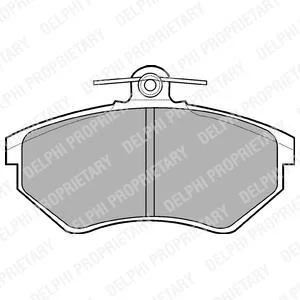 Комплект гальмівних колодок передн, AUDI 80 B4, A4 B5 SEAT AROSA, CORDOBA, CORDOBA VARIO, IBIZA II, INCA, TOLEDO I VW CADDY FURGON/NADWOZIE WIELKOPRZESTRZENNE, CADDY II 1.0-2.8 08.83-06.09 Delphi LP770