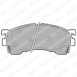 Комплект гальмівних колодок передн, FORD USA PROBE II MAZDA 323 F VI, 323 S VI, 626 IV, 626 V, MX-6, PREMACY, XEDOS 6 1.6-2.5 08.91-03.05 Delphi LP801
