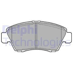 Комплект гальмівних колодок передн, ACURA RSX HONDA CIVIC V, CIVIC VI, CIVIC VII, CIVIC VIII, CRX III, INTEGRA, JAZZ III 1.3H-2.0 10.91-06.14 Delphi LP809