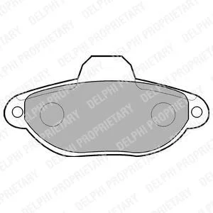 Комплект гальмівних колодок передн, FIAT 500, CINQUECENTO, PANDA, PANDA/HATCHBACK, PUNTO, PUNTO/HATCHBACK, SEICENTO / 600, SEICENTO / 600/HATCHBACK FORD KA LANCIA Y, Y10 0.7-1.7D 07.91- Delphi LP851