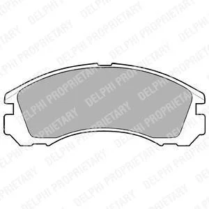 Комплект гальмівних колодок передн, CITROEN C-CROSSER, C-CROSSER ENTERPRISE MITSUBISHI 3000 GT, DELICA / SPACE GEAR, ECLIPSE I, ECLIPSE II, ECLIPSE III, GALANT VI, GALANT VII 2.0-3.5 04.87- Delphi LP871