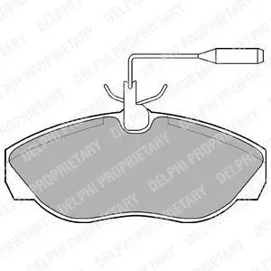 Комплект гальмівних колодок передн, CITROEN JUMPER I, JUMPER II FIAT DUCATO PEUGEOT BOXER 1.9D-2.8D 03.89-06.06 Delphi LP877 (фото 1)