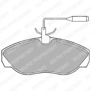 Комплект гальмівних колодок передн, CITROEN JUMPER I, JUMPER II FIAT DUCATO PEUGEOT BOXER 1.9D-2.8D 03.89-06.06 Delphi LP877
