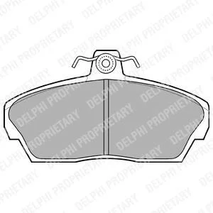 Комплект гальмівних колодок передн, HONDA CIVIC VI, CIVIC VII, CONCERTO LOTUS ELISE, ELISE 340 R MG MGR V8, ZR, ZS ROVER 200, 200 II, 25 I, 400, 400 II, 45 I, 800, COUPE 1.1-3.9 02.88- Delphi LP911