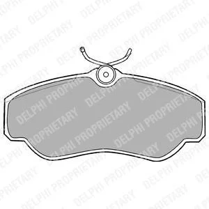 Комплект гальмівних колодок передн, LAND ROVER DISCOVERY II, RANGE ROVER II 2.5D-4.6 07.94-06.04 Delphi LP913