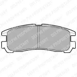 Комплект гальмівних колодок задн, CHRYSLER SEBRING DODGE STEALTH HYUNDAI GALLOPER II, SANTAMO MITSUBISHI 3000 GT, ECLIPSE II, ECLIPSE III, ECLIPSE IV, GALANT IX, GALANT V 1.8-3.8 07.85- Delphi LP955 (фото 1)