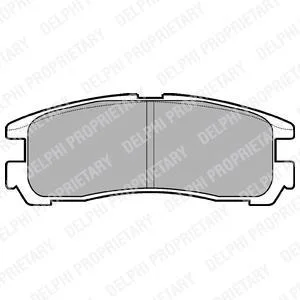 Комплект гальмівних колодок задн, CHRYSLER SEBRING DODGE STEALTH HYUNDAI GALLOPER II, SANTAMO MITSUBISHI 3000 GT, ECLIPSE II, ECLIPSE III, ECLIPSE IV, GALANT IX, GALANT V 1.8-3.8 07.85- Delphi LP955