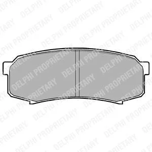 Комплект гальмівних колодок задн, LEXUS GX MITSUBISHI PAJERO IV TOYOTA 4 RUNNER IV, 4 RUNNER V, COROLLA, FJ CRUISER, LAND CRUISER, LAND CRUISER 100, LAND CRUISER 80 1.4-4.7 11.84- Delphi LP963