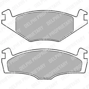 Комплект гальмівних колодок передн, SEAT CORDOBA, CORDOBA VARIO, IBIZA II SKODA FELICIA I, FELICIA II VW POLO, POLO CLASSIC, POLO II, POLO III, POLO III CLASSIC 1.0-1.9D 10.81-12.02 Delphi LP979