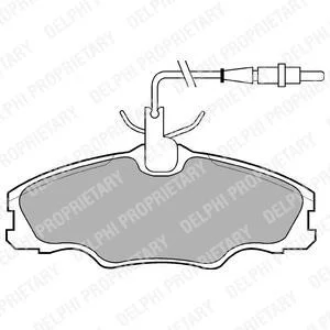 Комплект гальмівних колодок передн, PEUGEOT 406 1.6/1.8/1.9D 11.95-10.04 Delphi LP985