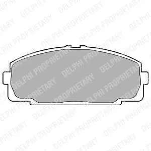 Комплект гальмівних колодок передн, TOYOTA DYNA, DYNA 100, DYNA 200, GRANVIA, HIACE III, HIACE IV, TOYOACE 2.0-3.7D 12.82- Delphi LP989 (фото 1)