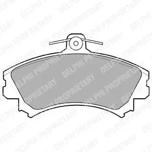 Комплект гальмівних колодок передн, VOLVO S40 I, V40 MITSUBISHI CARISMA, COLT CZC VI, COLT VI, SPACE STAR SMART FORFOUR 1.3-2.0 05.95-06.12 Delphi LP993 (фото 1)