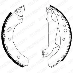 Гальмівна колодка FORD ESCORT VI, FIESTA V, FIESTA VI, FOCUS C-MAX, FOCUS I, FOCUS II, FUSION, KUGA I, MONDEO I, MONDEO II, TRANSIT, TRANSIT CONNECT FORD USA CONTOUR 1.25-2.4D 01.93-04.17 Delphi LS1683 (фото 1)
