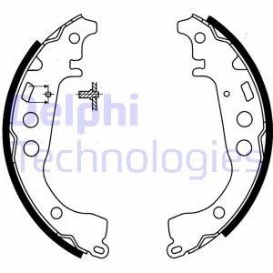 Гальмівна колодка SUBARU JUSTY IV TOYOTA ALLION I, BB I, CELICA, COROLLA, IQ, IST, OPA, PORTE I, PREMIO, PRIUS, RAUM, WILL CYPHA I, YARIS, YARIS VERSO 1.0-1.8 04.99- Delphi LS1854