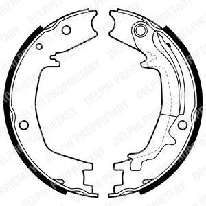 Гальмівна колодка HYUNDAI COUPE I, ELANTRA III, ELANTRA IV, HIGHWAY, LANTRA I, LANTRA II, SANTA FÉ I, TRAJET, TUCSON KIA SPORTAGE II 1.5-2.7 10.90-12.11 Delphi LS1985