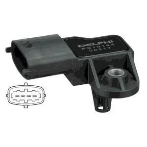 Датчик тиску у впускному колекторі (4 pin) IVECO DAILY III, DAILY IV, DAILY V, DAILY VI, MASSIF ABARTH GRANDE PUNTO ALFA ROMEO 147, 156, 159, 166, BRERA, GIULIA, GIULIETTA, GT 0.9-3.0D 09.98- Delphi PS10144