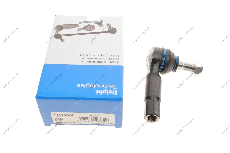 Рульовий наконечник прав AUDI A1, A3 SEAT LEON, TOLEDO II SKODA OCTAVIA I VW BORA, BORA I, GOLF IV, NEW BEETLE, POLO V 1.2-3.2 09.96-05.22 Delphi TA1668 (фото 1)