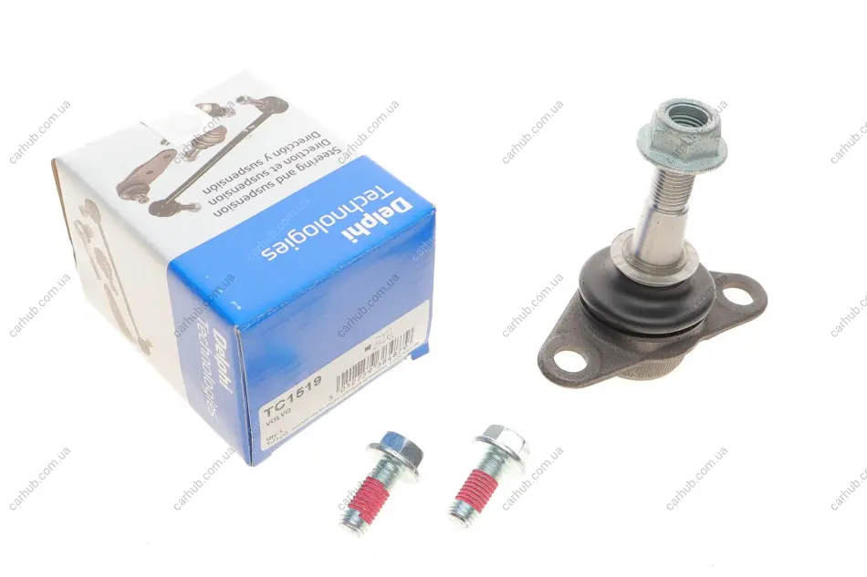 Шарова опора лів/прав (нижн передн) (діаметр конуса 14,8mm) VOLVO S60 I, V70 I, V70 II, XC70 I, XC90 I 2.0-4.4 04.96-12.14 Delphi TC1519 (фото 1)