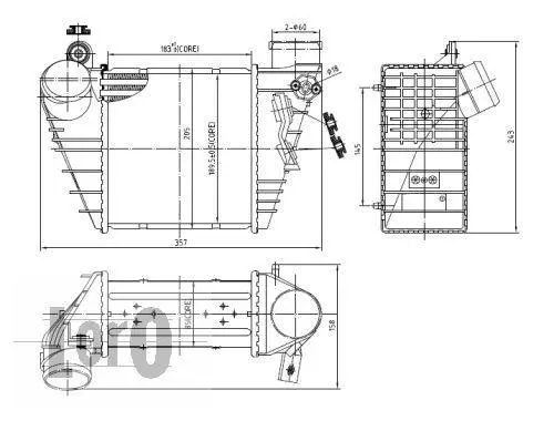 Радіатор інтеркулера а AUDI A3/OCTAVIA/GOLF 1.8-1.9 TDI 96-10 DEPO 003-018-0003 (фото 1)