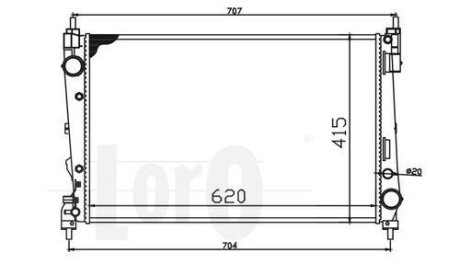 Радіатор води Doblo/Combo 1.3/1.6/2.0 D Multijet 10- DEPO 037-017-0071