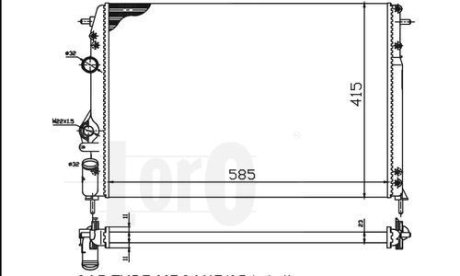 Радиатор охлаждения двигателя RENAULT Megane, Scenic 1.4i 95- DEPO 042-017-0005