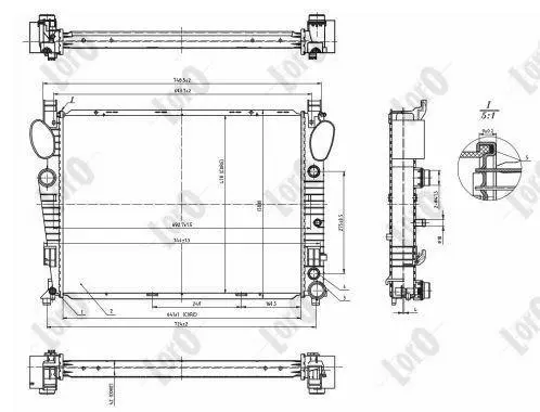 Радіатор охолодження двигуна W220/C215/R230/S320 CDI 00-05 DEPO 054-017-0055-B (фото 1)