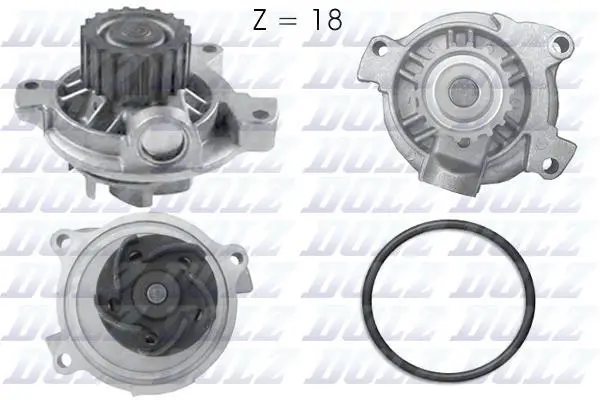 Водяний насос A6/LT/T4/Crafter 2.4D/2.5TDI (18z.) DOLZ A178 (фото 1)