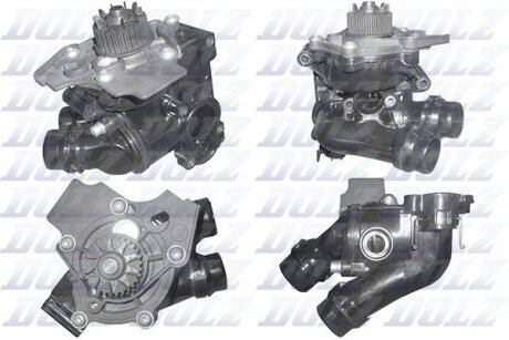 Водяний насос (в корпусі) + термостат Audi A4/Octavia/Golf/Passat 2.0 04- DOLZ A232