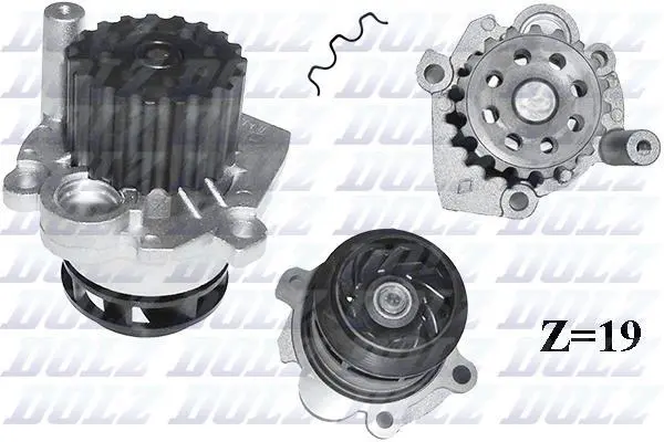 Водяний насос Caddy III/T5/Octavia/Fabia/Golf V/Passat 1.4/1.9TDI/2.0SDI DOLZ A249 (фото 1)