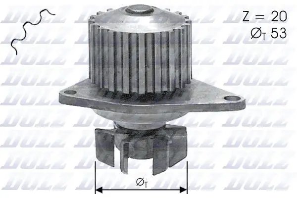 Водяний насос Berlingo/Partner 1.1/1.4i 96- (20z) DOLZ C110 (фото 1)