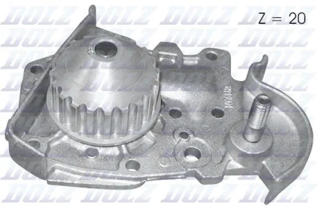 Водяний насос Kangoo/Logan/Megane 1.4/1.6i 96- (20z) DOLZ R135