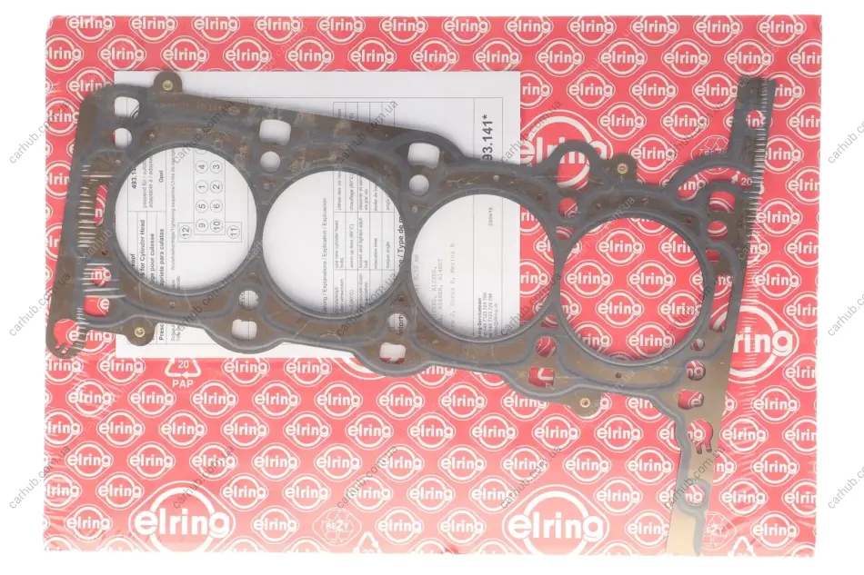 Прокладка ГБЦ Opel Astra/ Corsa/ Insignia 1.4 09- ELRING 493.141 (фото 1)