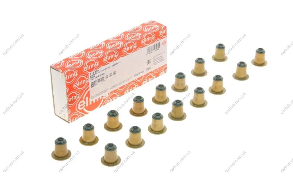 Сальник клапана (впуск/випуск) BMW 3 (E90)/5 (E60) 07-11 (к-кт 16шт), N43 ELRING 715.550 (фото 1)