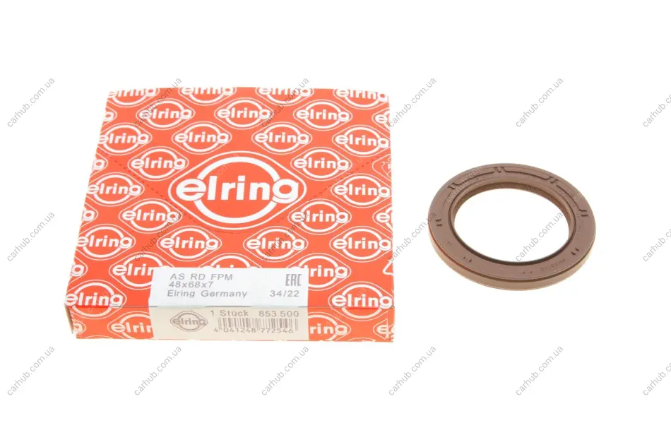 Сальник колінвалу (передній) Toyota Hiace IV/Hilux VI/VIII/Land Cruiser 2.0/2.4/2.7 09- (48x68x7) ELRING 853.500 (фото 1)