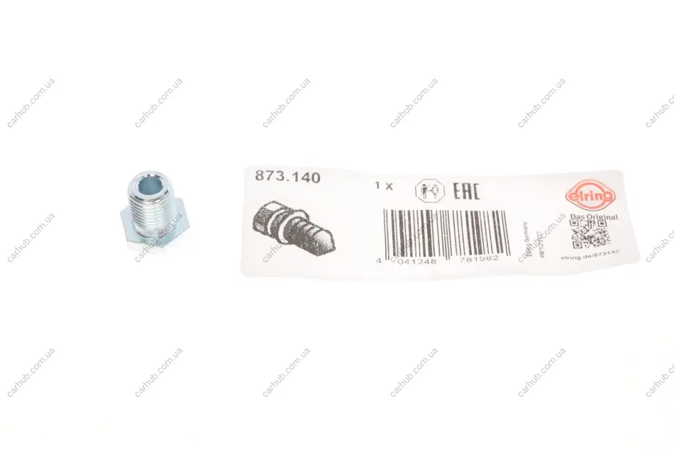 Болт зливу оливи Fiat Doblo 1.4 10- (M12x1.25) ELRING 873.140 (фото 1)