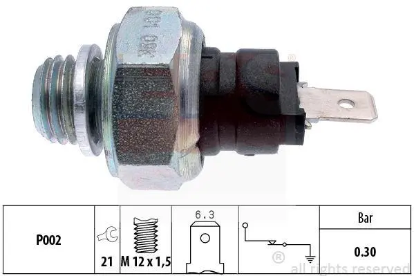 Датчик тиску оливи Seat Ibiza 0.9-1.2 84-93/Fiat Panda 0.7-1.0 80-04 (M12x1.5) EPS 1.800.001 (фото 1)