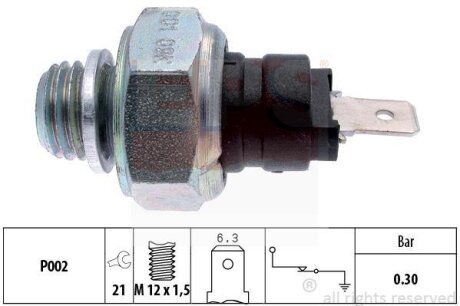 Датчик тиску оливи Seat Ibiza 0.9-1.2 84-93/Fiat Panda 0.7-1.0 80-04 (M12x1.5) EPS 1.800.001