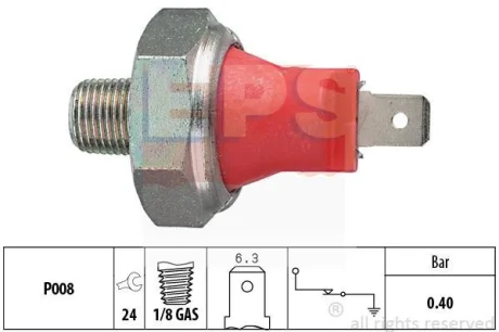 Датчик тиску оливи Hyundai Accent/Mazda 323/Toyota Corolla/Mitsubishi Outlander (0,40 бар) EPS 1.800.017