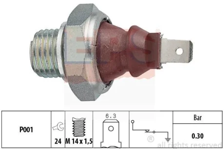 Датчик тиску оливи Opel Corsa/Kadett 1.0-1.6/1.7D (M14x1.5) EPS 1.800.023