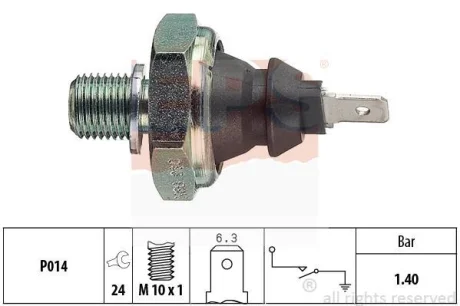Датчик тиску оливи VW LT 2.4D 78-96 (1.4 bar) (чорний) EPS 1.800.046