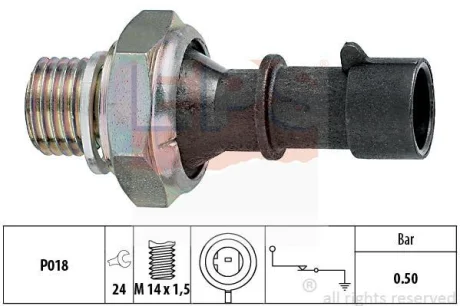 Датчик тиску оливи Daewoo Lanos/ Opel Astra F/H 97- (чорний) EPS 1.800.069