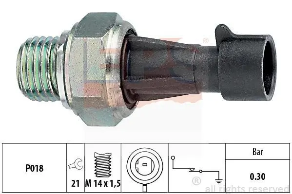 Датчик тиску оливи Citroen Jumper/Peugeot Boxer 2.8HDi 95- (M14x1.5) (чорний) EPS 1.800.096 (фото 1)