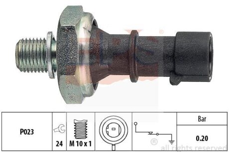 Датчик тиску оливи Opel Astra H/J/Vectra C/Corsa D 1.7-3.0 6V CDTi 05- (M10x1) (0.2 bar) EPS 1.800.170