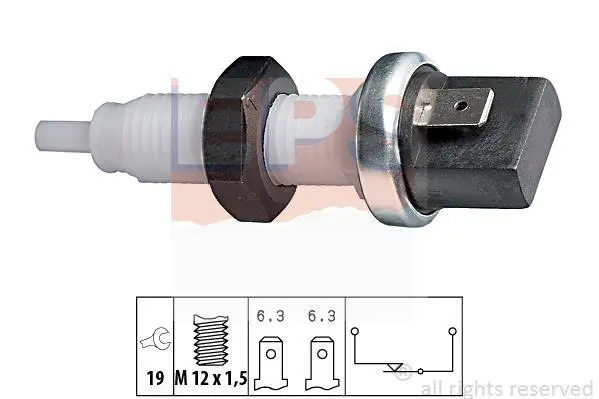 Датчик педалі гальма VW Golf IV 97-/Skoda Octavia 96- (2 конт.) EPS 1.810.000 (фото 1)