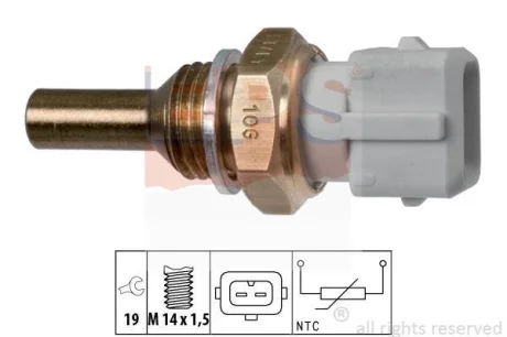 Датчик температури охолоджуючої рідини MB Vario OM904 96- (2конт.) (M14x1.5) (білий) EPS 1.830.126